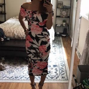 Floral off the shoulder open back